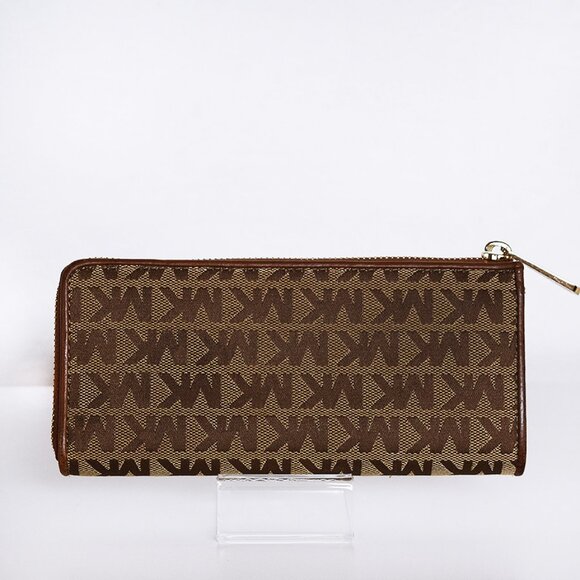 Michael Kors Beige Jet Set Travel Signature Canvas and Leather Three Quarter-Zip - Picture 4 of 15